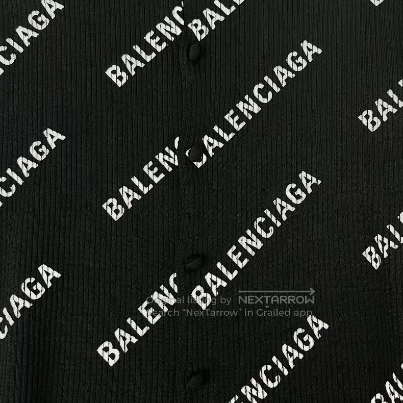 Balenciaga Balenciaga Black and White Bullet Screen Printed Letter Lo Size US M / EU 48-50 / 2 - 5 Thumbnail