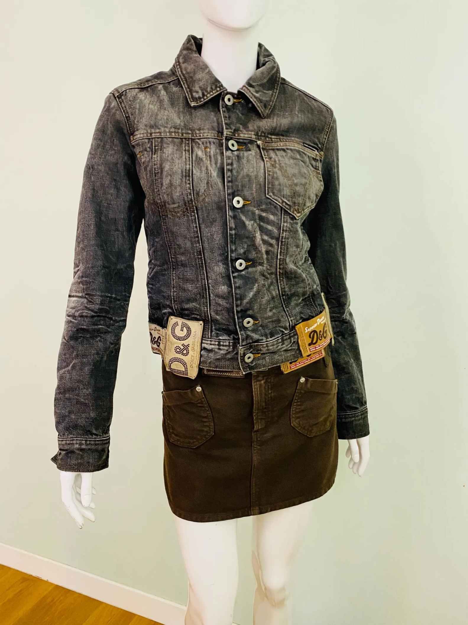 Dolce & Gabbana Dolce and Gabbana D&G Leather Patch Tab Jacket Size S / US 4 / IT 40 - 1 Thumbnail