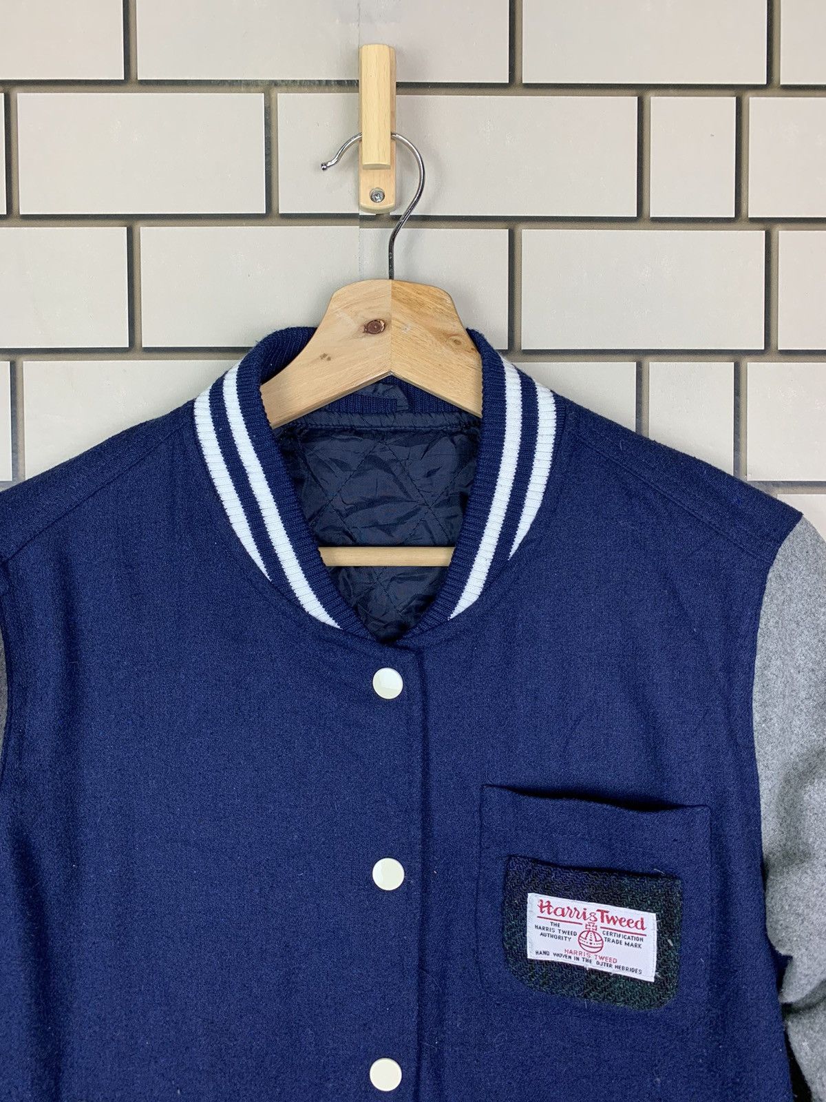 Harris Tweed × Vintage Harris Tweed Varsity Jacket Size US S / EU 44-46 / 1 - 2 Thumbnail