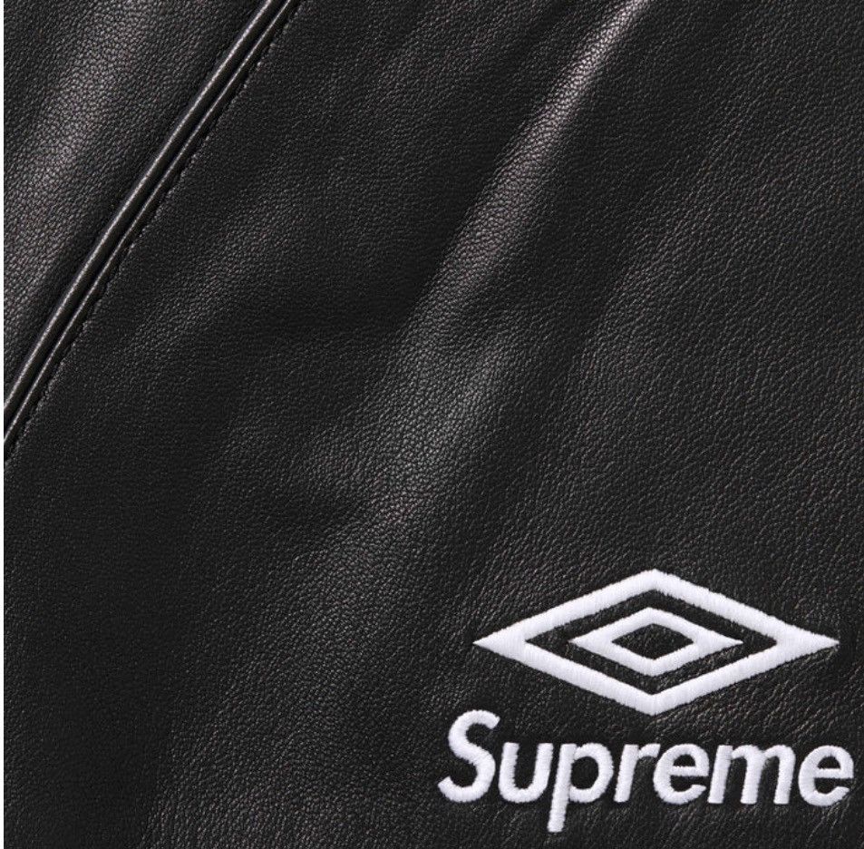 Supreme Umbro Leather Track Jacket Black