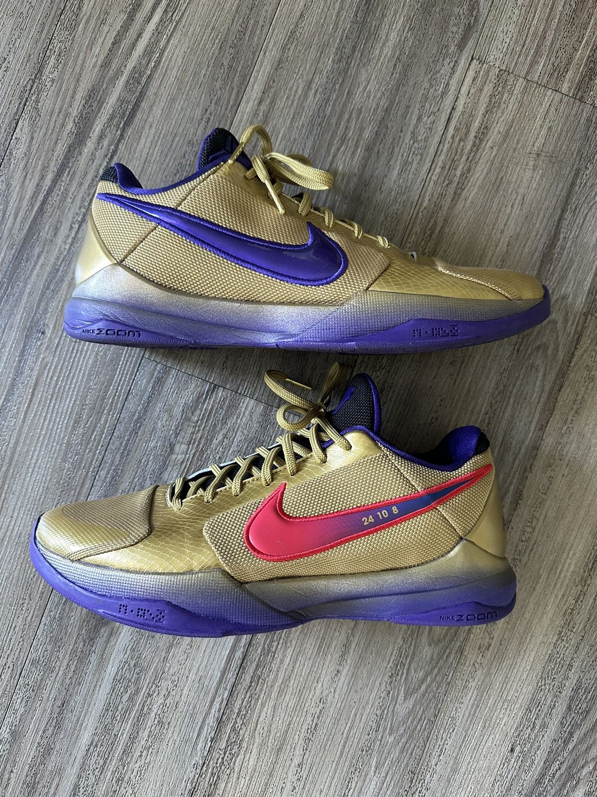image of Nike Kobe 5 Protro Undefeated Shoes in Metallic Gold, Men's (Size 12)