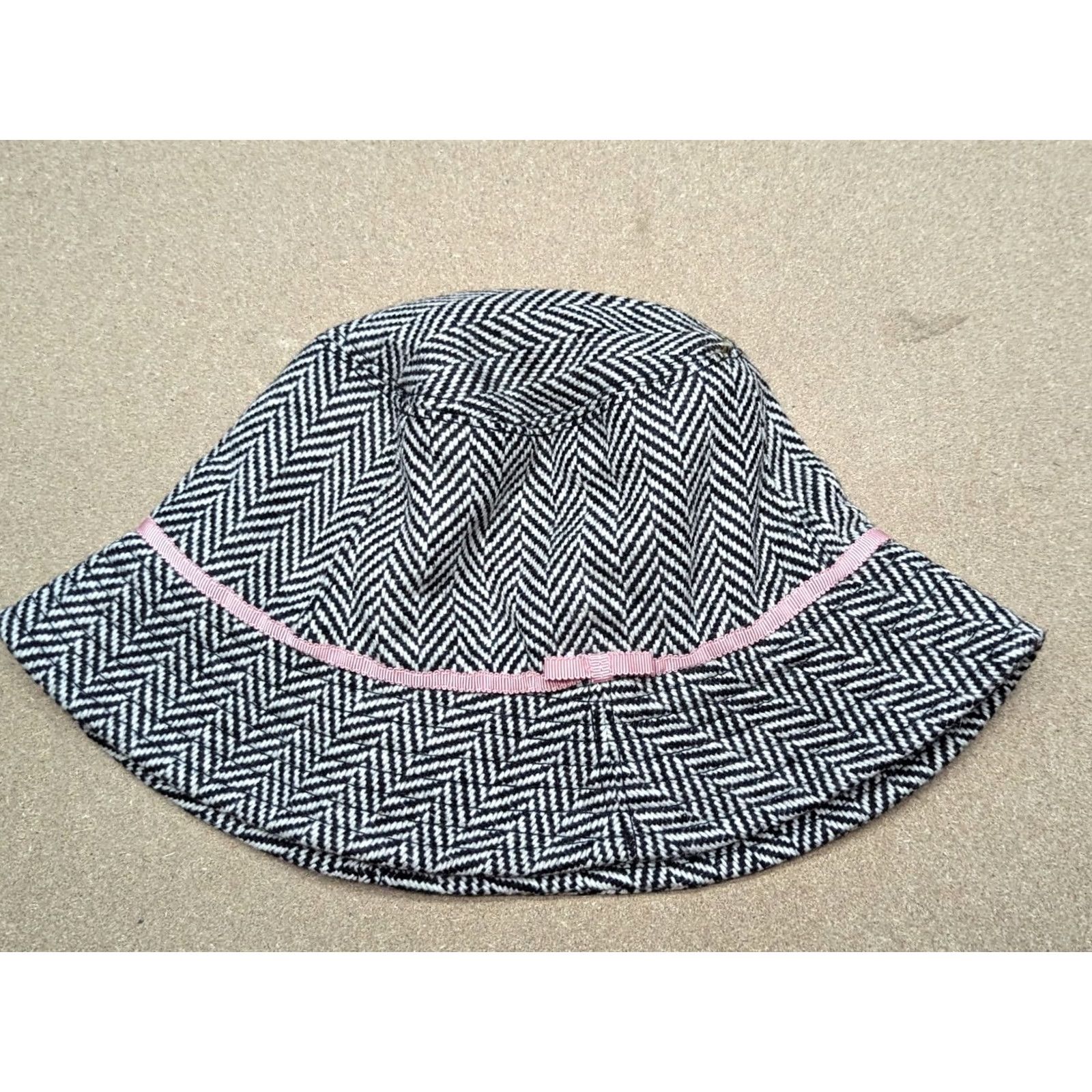 J.Crew J.Crew Womens Herringbone Tweed Bucket Hat Cloche Size S-M Multicolor Black White Ladies Size ONE SIZE - 2 Thumbnail