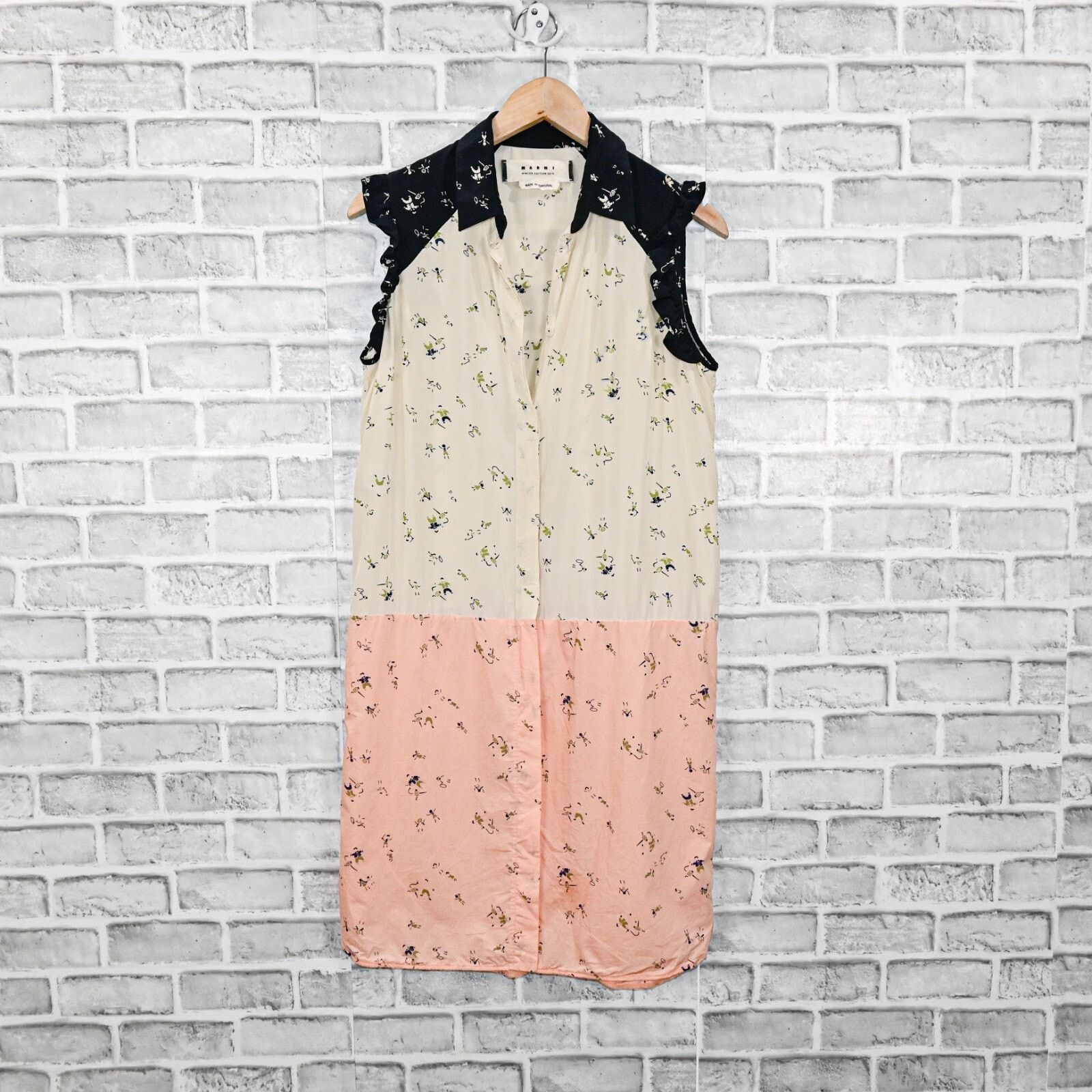 Marni MARNI Sleeveless Button front Dress Silk Cotton color block Size M / US 6-8 / IT 42-44 - 6 Thumbnail