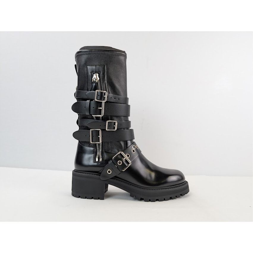 Dior o1rshd1 Christian Zip Detailed Buckled Boots in Black Size US 10 / IT 40 - 4 Thumbnail
