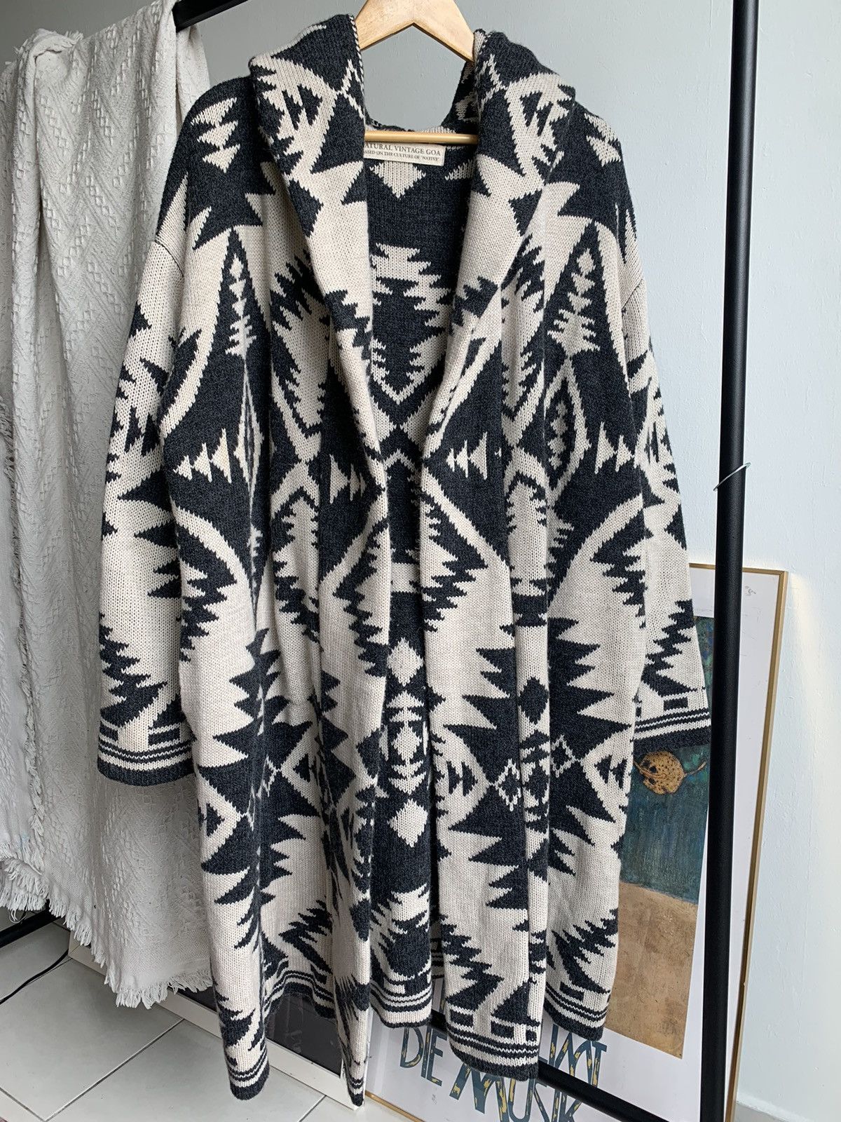 GOA Natural Vintage GOA Navajo Acrylic Coat Cardigan Size US L / EU 52-54 / 3 - 1 Thumbnail