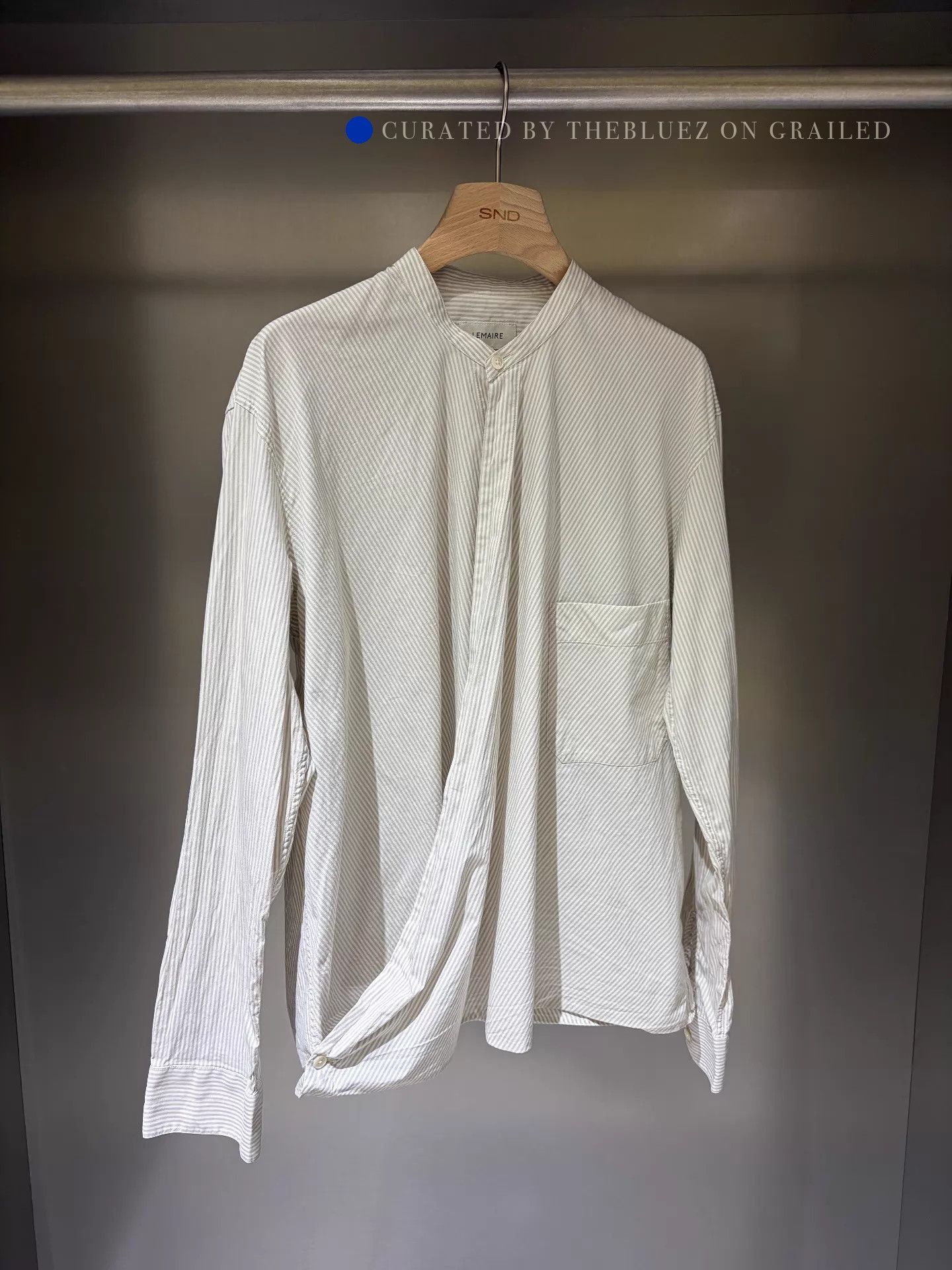 Asymmetric Placket Stripe Shirt in Multi