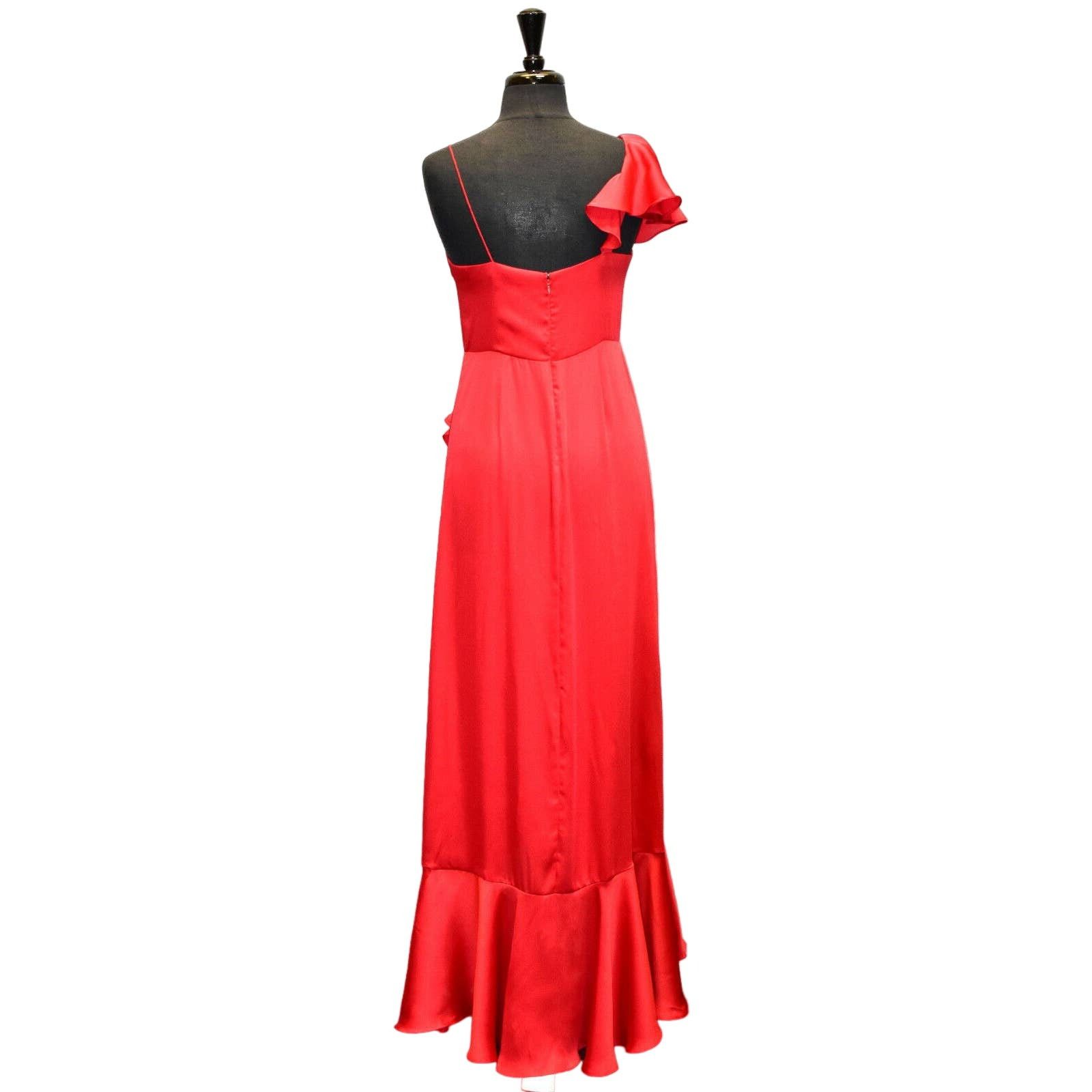 Jil Stuart E0 NWT JILL JILL STUART Red Crepe De Chine Gown Dress 6 $398 Size M / US 6-8 / IT 42-44 - 3 Thumbnail