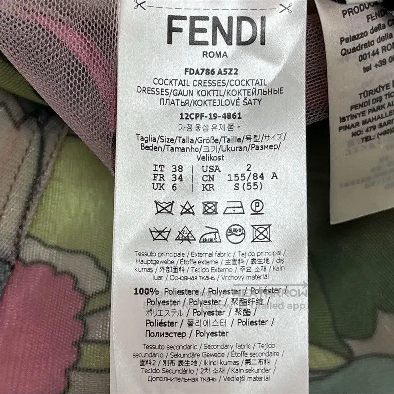 Fendi Fendi Pink Color-blocked Mulberry Silk Printed Strapless D Size XS / US 0-2 / IT 36-38 - 5 Thumbnail