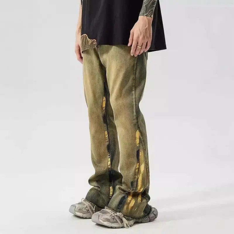 Japanese Brand Retro loose straight leg spliced jeans Size US 32 / EU 48 - 5 Thumbnail
