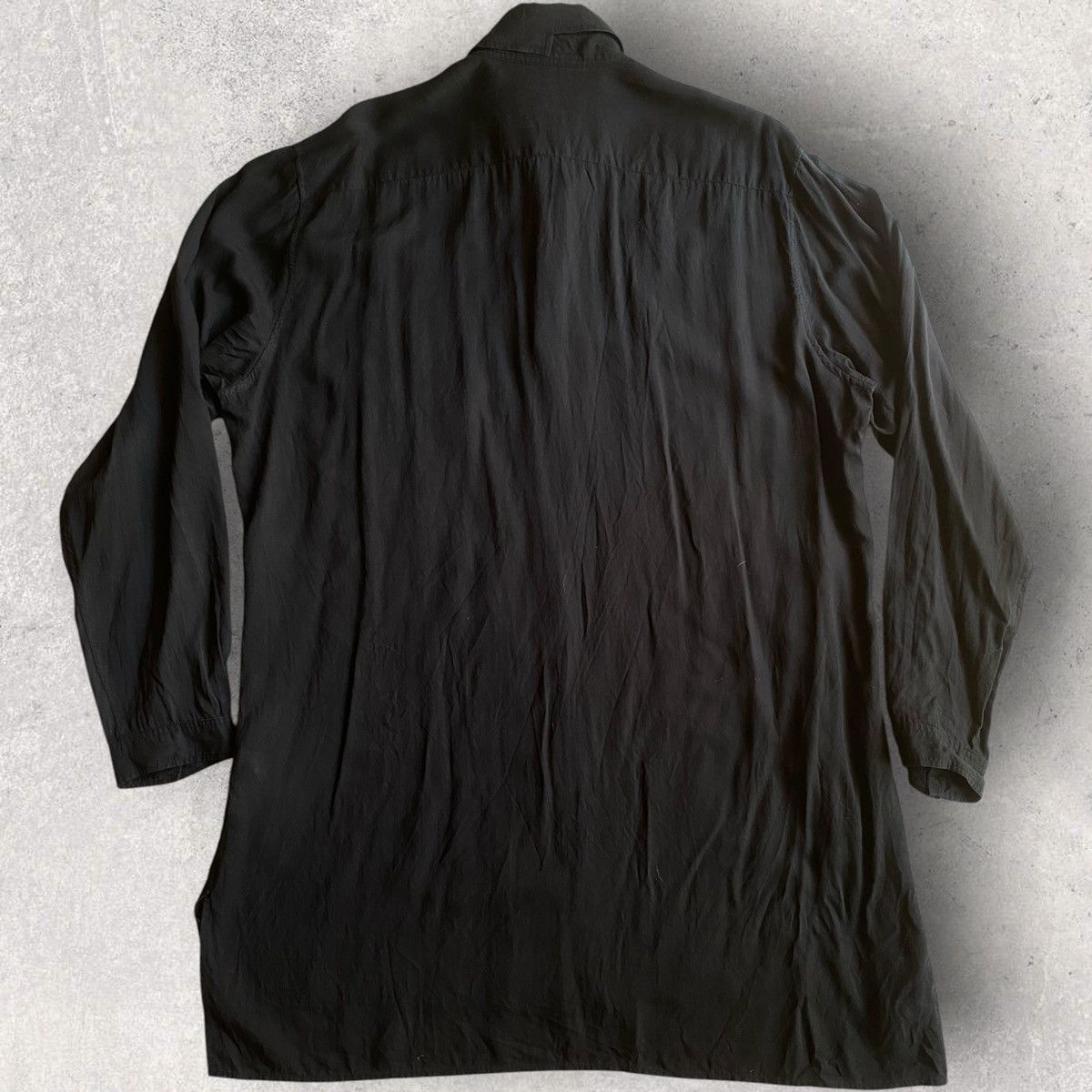 Yohji Yamamoto SS20 Asymmetric Collar Tencel Shirt Size US M / EU 48-50 / 2 - 7 Thumbnail