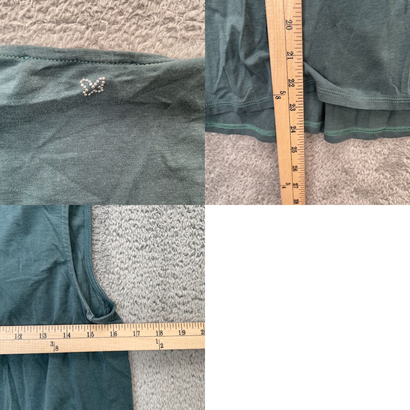 Max Mara Max Mara Weekend Top Womens M Green Blouse V-Neck Sleeveless Cotton Spandex Pleated Casual Workwear Shirt Size M / US 6-8 / IT 42-44 - 8 Thumbnail
