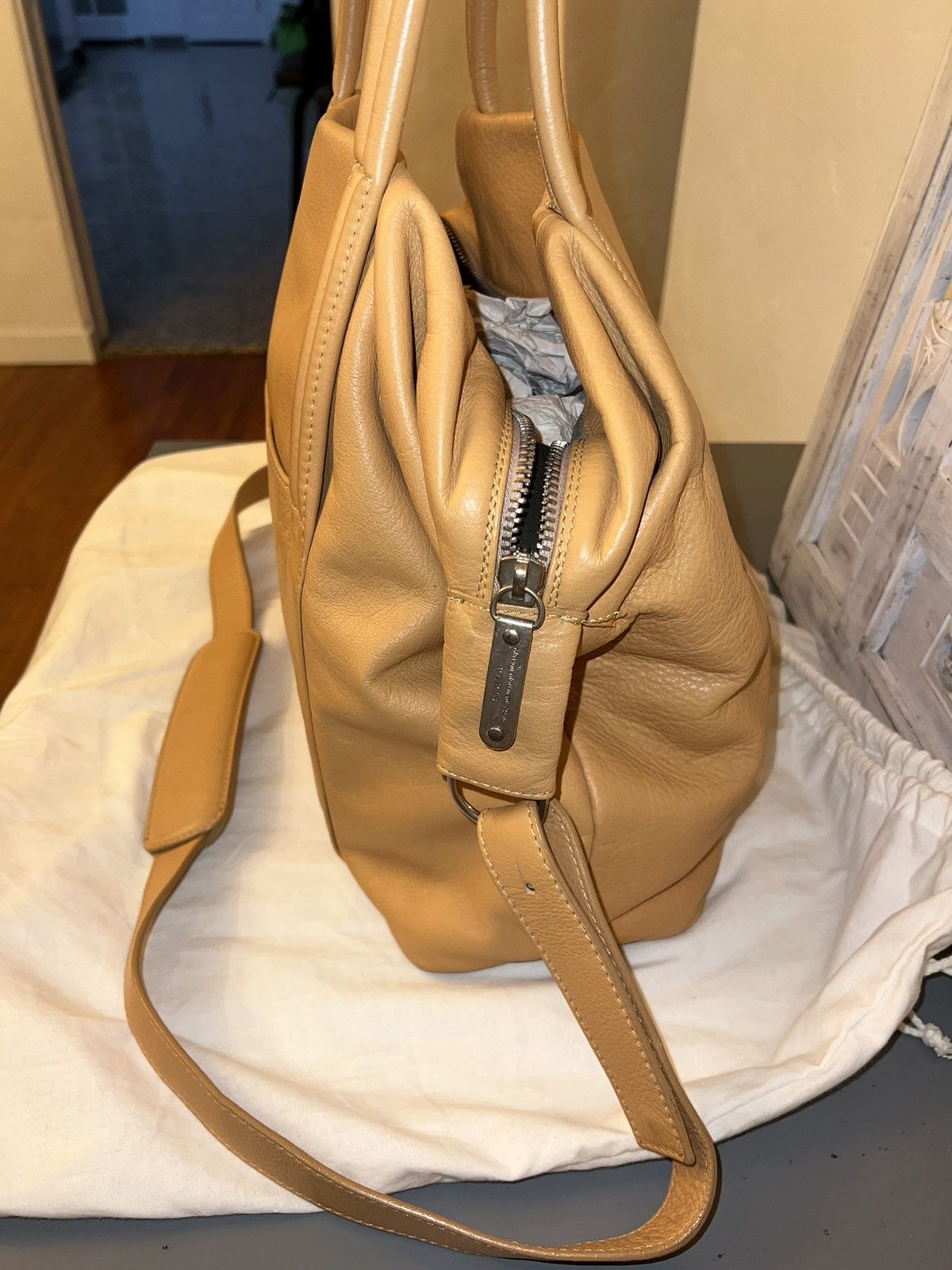 Maison Margiela Leather Sailor tote bag in peachy brown Size ONE SIZE - 3 Thumbnail