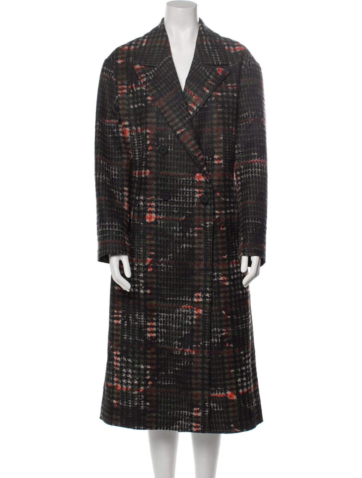 Tweed Plaid Pattern Coat
