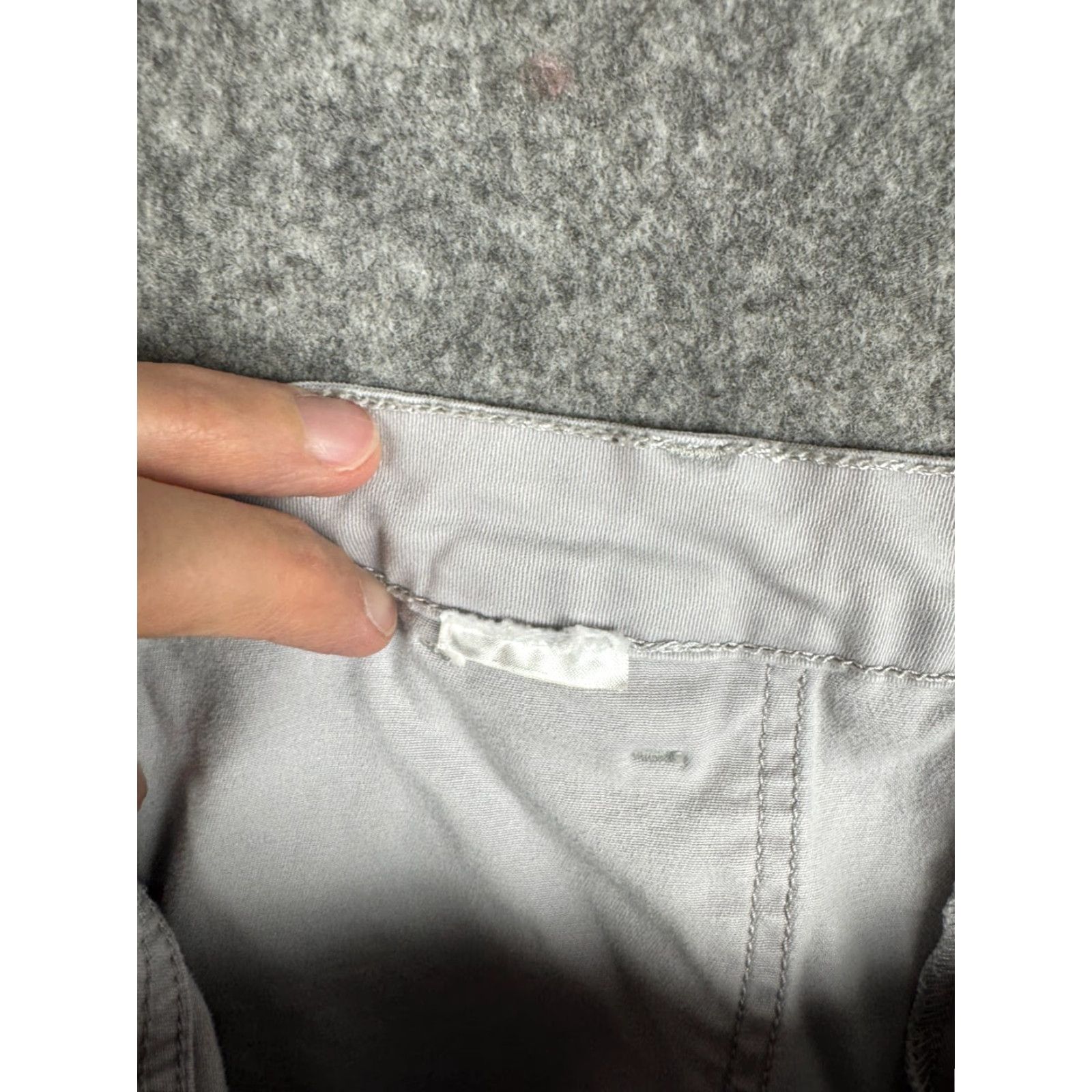 Vintage Wrap London Pants Women's 31 x 27 Gray Pockets Tapered Trousers/Ankle Twill Cotton Blend High Rise Regular Fit Casual Workwear 31 Waist Size 24" / US 00 / IT 34 - 6 Thumbnail
