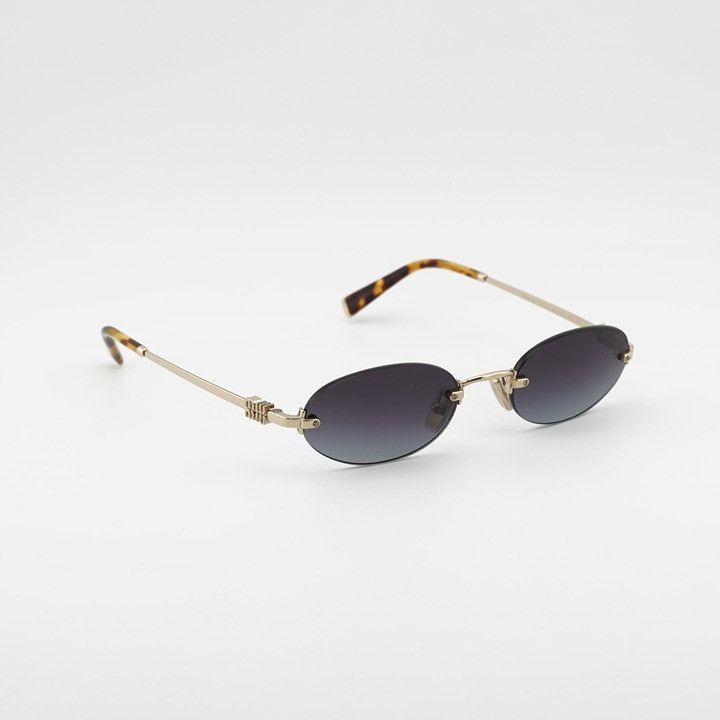 Miu Miu Miu Miu MUA54S ZVN5D1 Sunglasses Gold Oval Rimless Frame Size ONE SIZE - 8 Thumbnail
