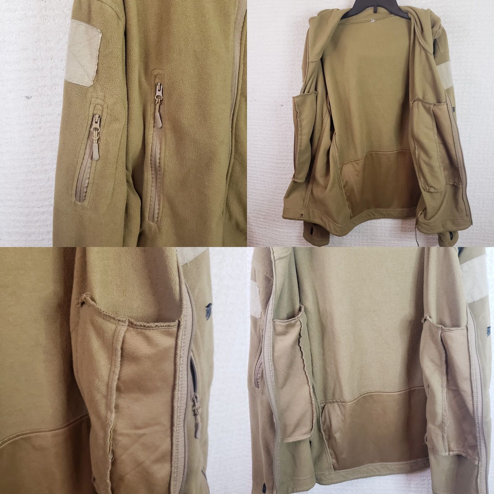 Vintage Tactical Fleece Jacket Military Hooded Zip Full Zip Men L Tan Army Special Ops Size US L / EU 52-54 / 3 - 8 Thumbnail