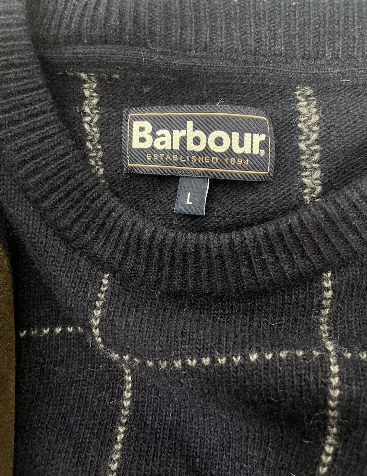 Barbour Barbour Navy Wool Single Patch Jumper Size US L / EU 52-54 / 3 - 3 Thumbnail