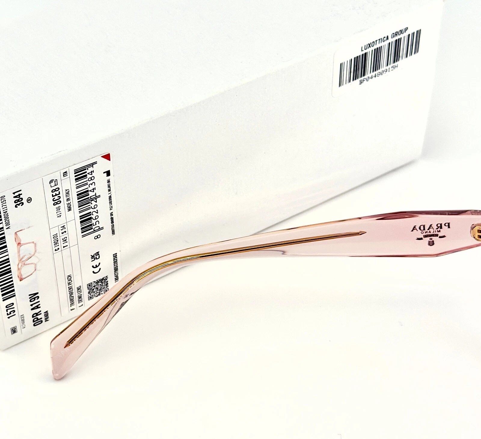Prada PRADA SYMBOLE PRA19V Crystal Pink Triangle Logo A19V A19 Size ONE SIZE - 8 Thumbnail