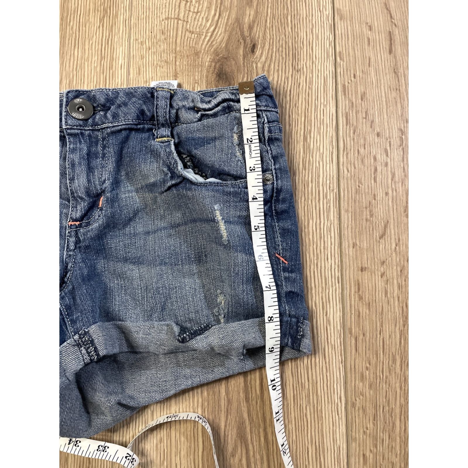 Vintage AriZona Denim Shorts Cuffed Hem 5-Pocket Boyfriend Juniors Size 5 Blue Summer Womens Size 27" / US 4 / IT 40 - 5 Thumbnail