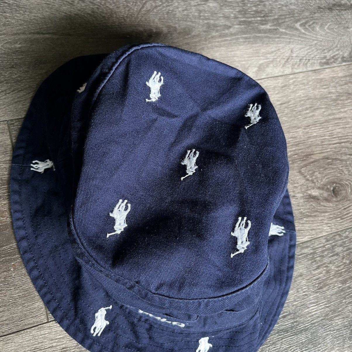 Polo Ralph Lauren × Ralph Lauren Polo Ralph Lauren Multi Pony Scattered Logo Beach Bucket Hat Size ONE SIZE - 6 Thumbnail