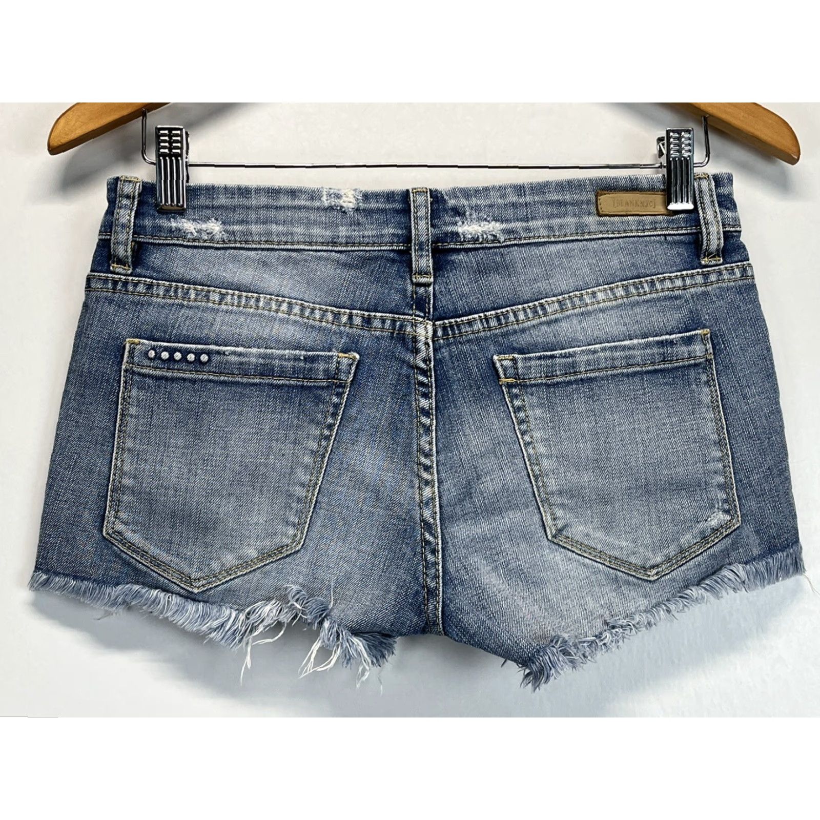 Vintage Womens Blank NYC Cutoffs Denim Jean Shorts Sz 27 GUC Festival Distressed Size 27" / US 4 / IT 40 - 2 Thumbnail