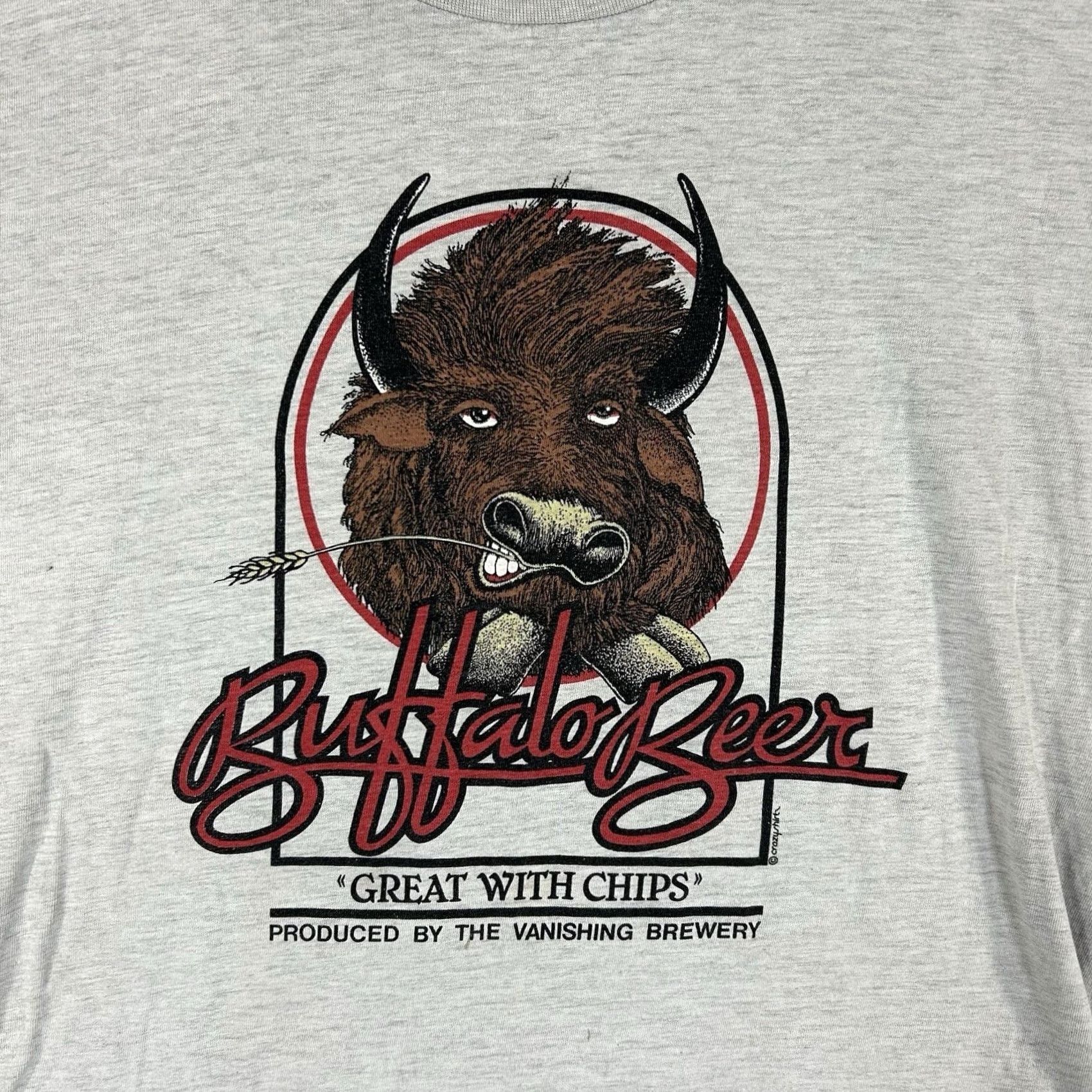 Vintage VINTAGE Crazy Shirts Hawaii T-Shirt Mens Large Gray Buffalo Graphic Print Flawed Size US L / EU 52-54 / 3 - 2 Thumbnail