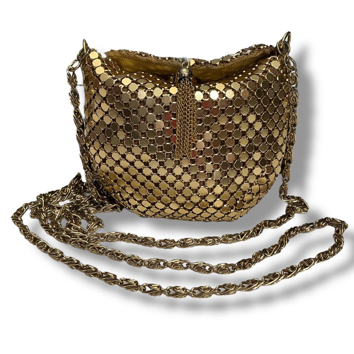 Other Gold Chainmail Mini Evening Coin Clutch with Crossbody Chain Size ONE SIZE - 2 Thumbnail