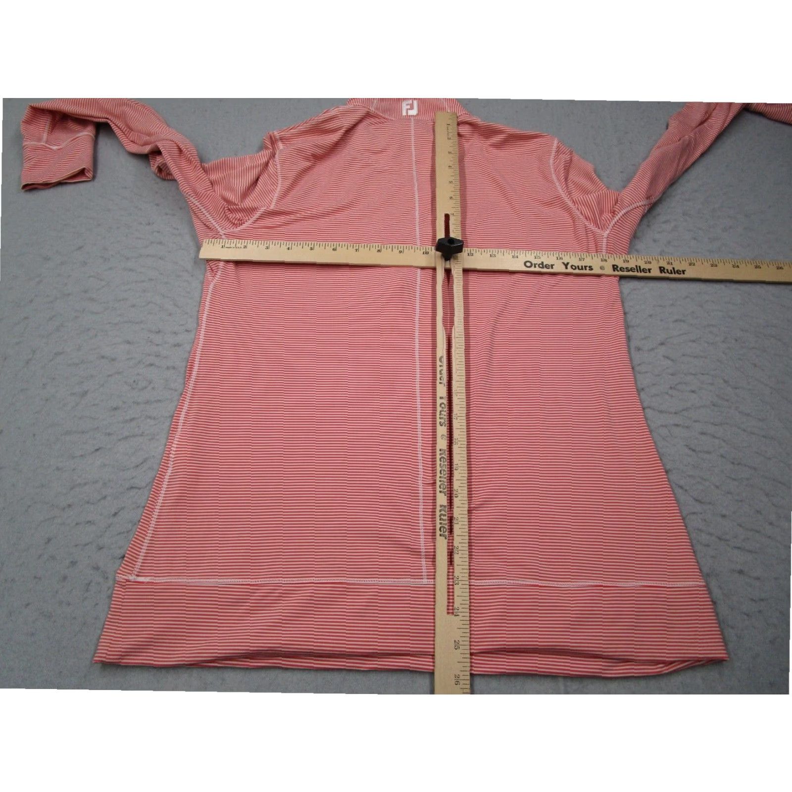 Footjoy FootJoy Performance Golf Sweater Mens Medium Pink 1/4 Zip Pullover Striped Long Sleeve Size US M / EU 48-50 / 2 - 6 Thumbnail