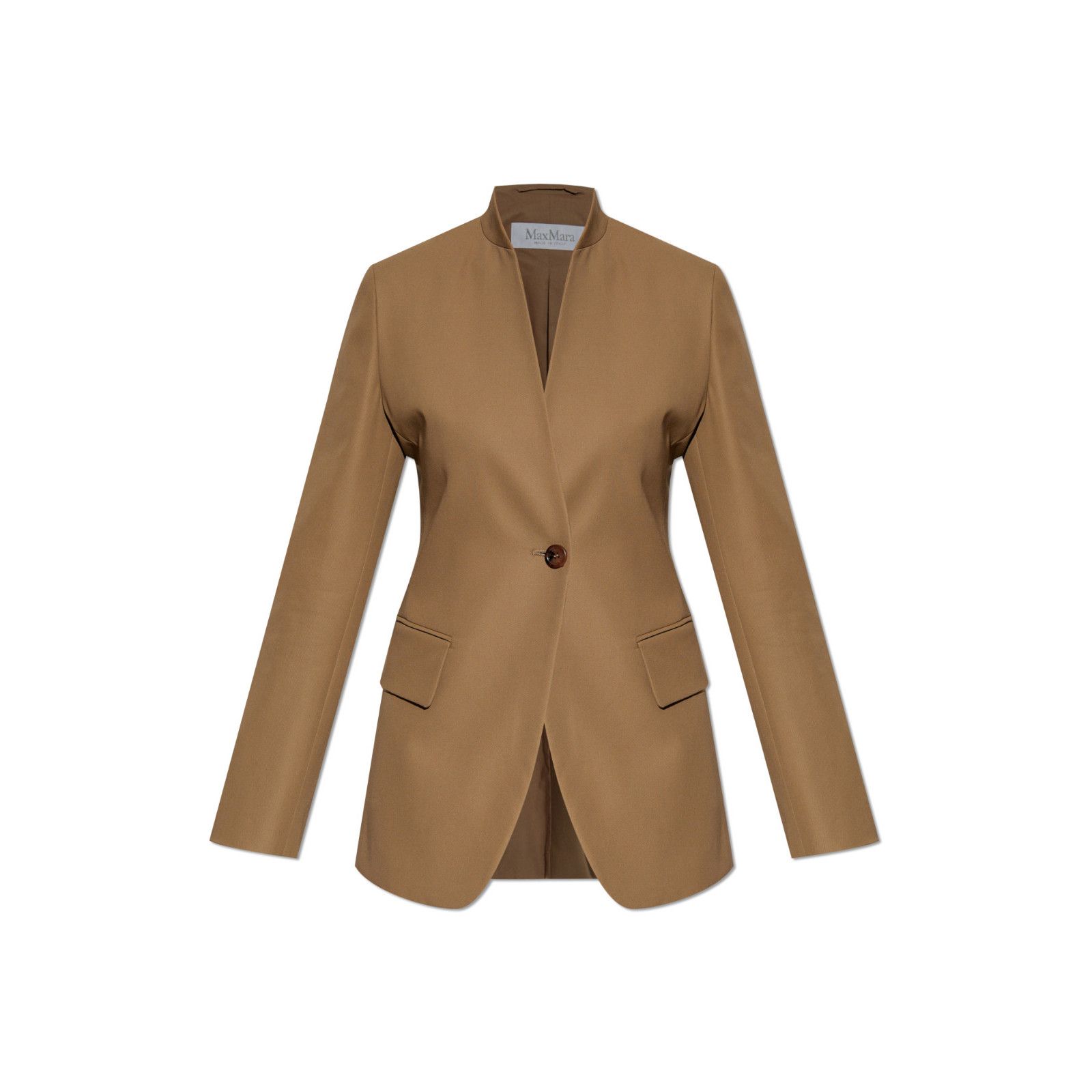 MAX MARA Segnale Twill Hazelnut Brown Cotton Blazer Jacket N