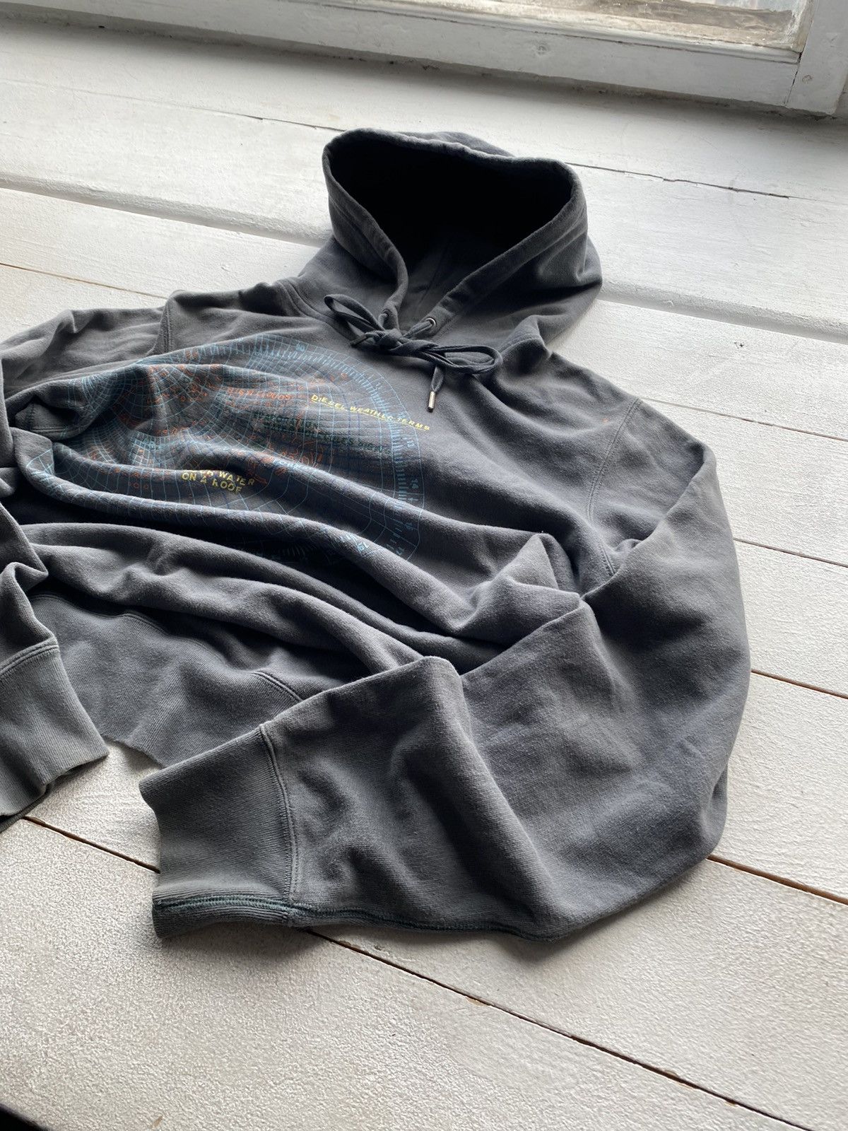 Diesel × Vintage 90s🔥Punk Opium Diesel Weather Logo Gray Gothic Hoodie Y2k Size US L / EU 52-54 / 3 - 4 Thumbnail
