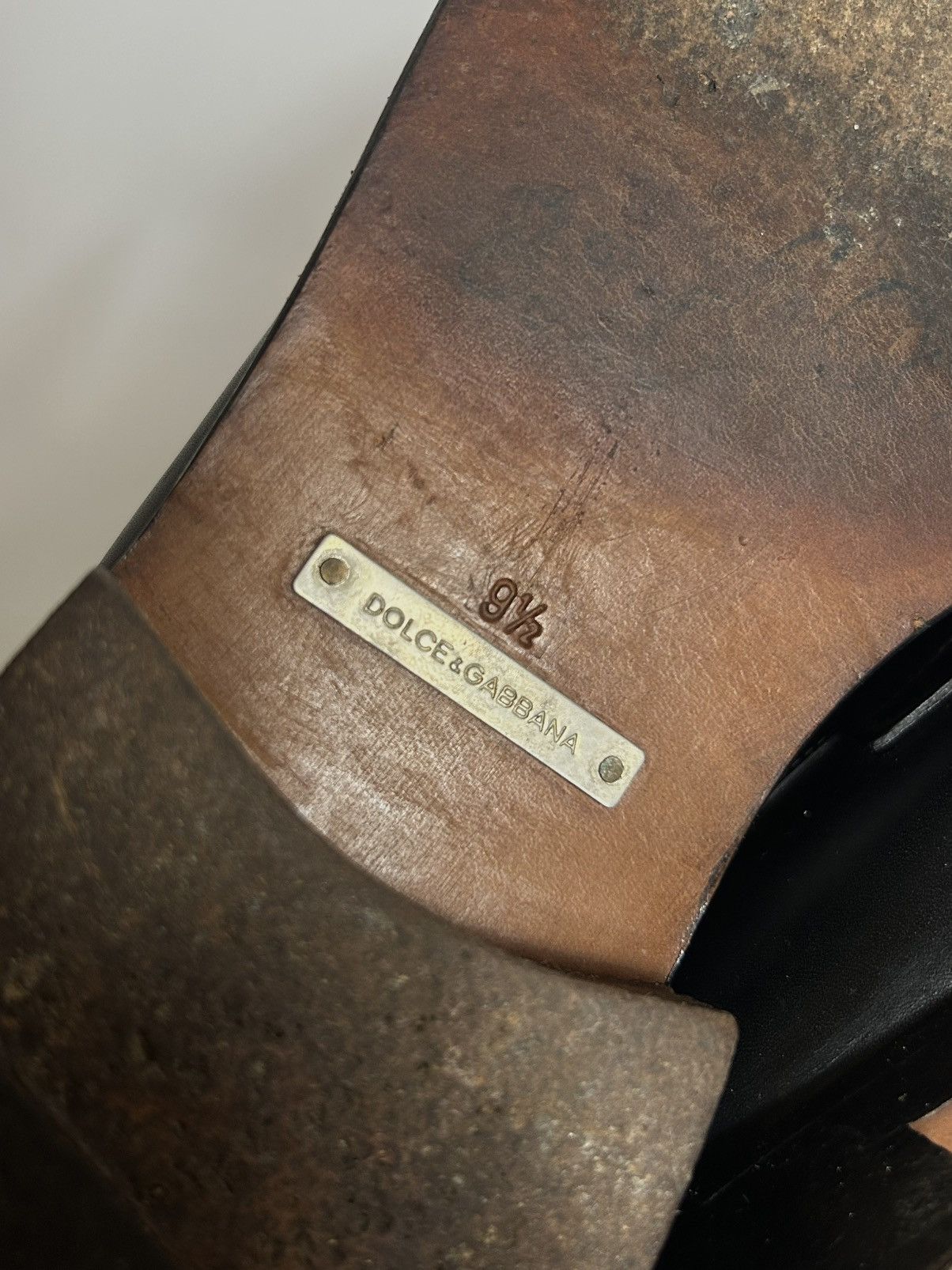 Dolce & Gabbana Vintage Dolce & Gabbana Metal Logo Leather Loafers Size US 10 / EU 43 - 9 Thumbnail