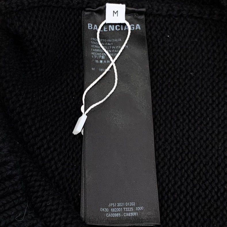 Balenciaga Balenciaga Black monogrammed diamond cotton crewneck long- Size US M / EU 48-50 / 2 - 7 Thumbnail