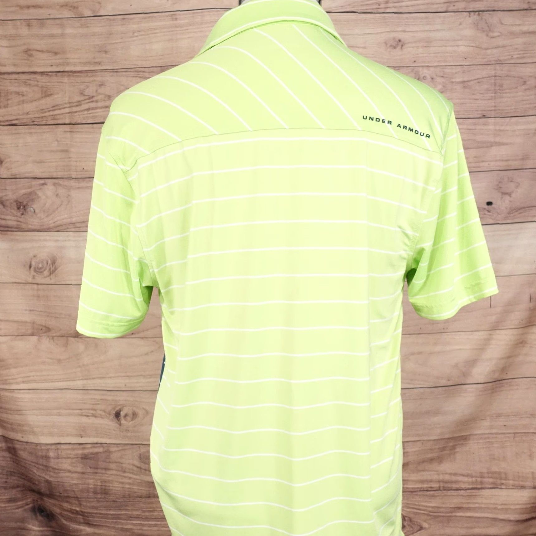 Under Armour Under Armour Polo Shirt Mens M Green Blue Striped HeatGear Golf Performance Short Sleeve Collared Moisture Wicking Lightweight Quick Dry Size US M / EU 48-50 / 2 - 4 Thumbnail