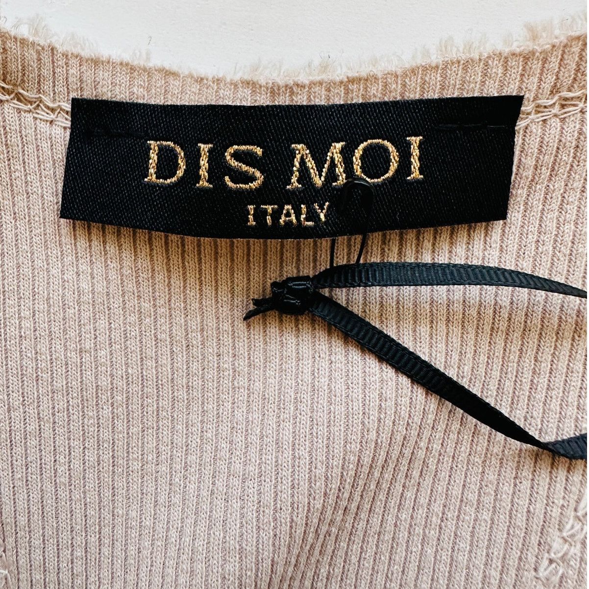 Other NWT Dis Moi Tan Rib Knit Racer Back Lace Edging Tank Top Size S / US 4 / IT 40 - 6 Thumbnail