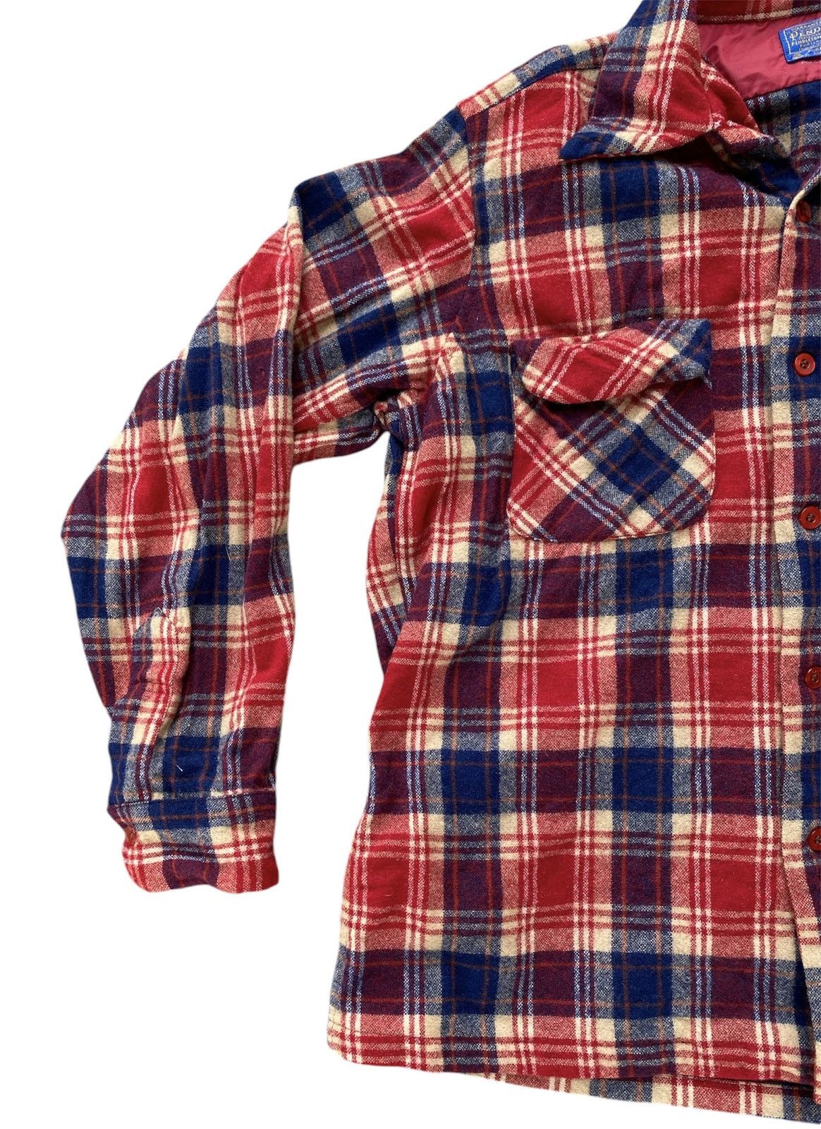 Pendleton × Vintage Vintage 70s Pendleton Wool Board Button Shirt Plaid USA Size US L / EU 52-54 / 3 - 3 Thumbnail