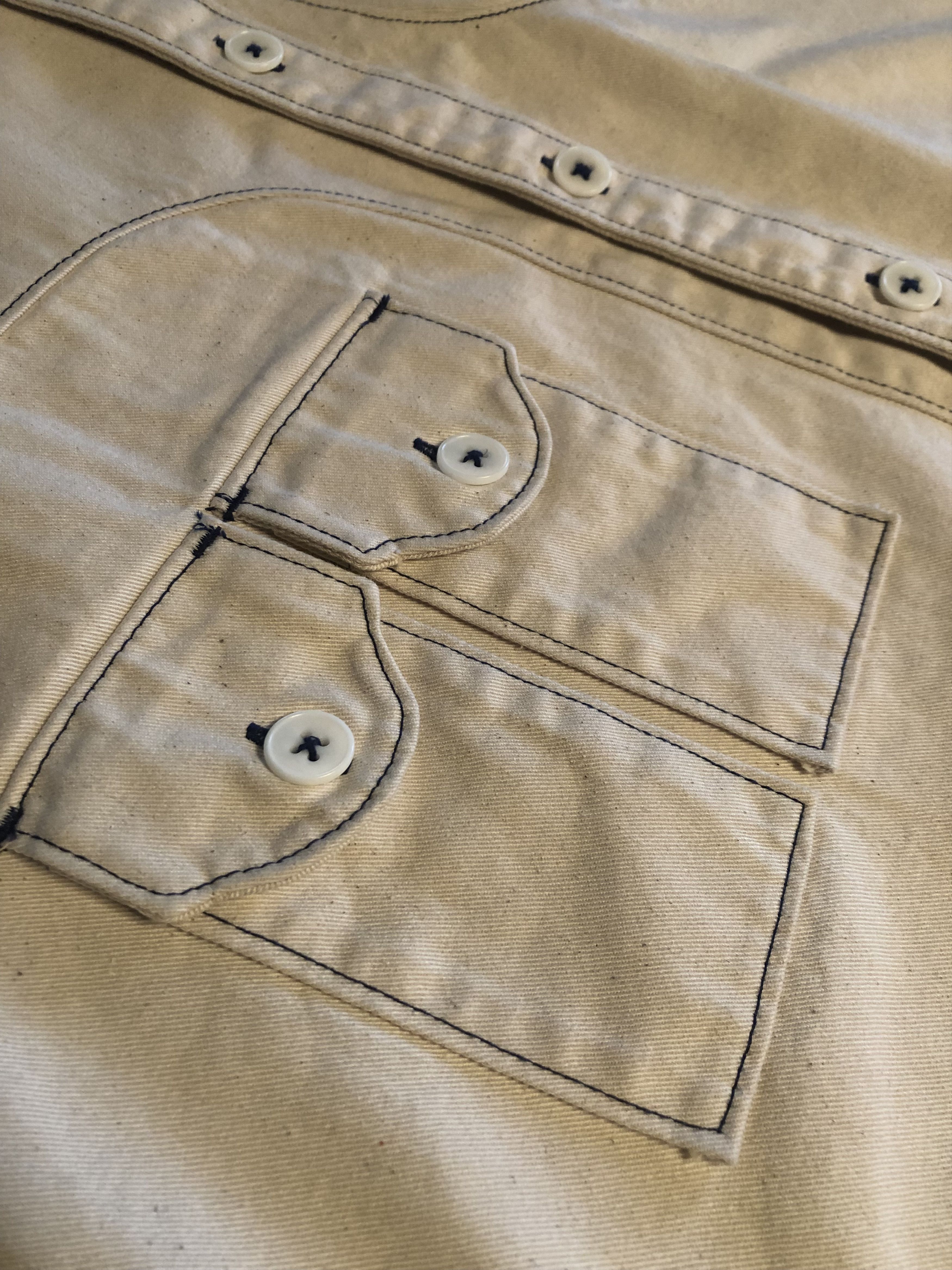 Vintage Paratodo Cream Denim Shirt Size US M / EU 48-50 / 2 - 4 Thumbnail
