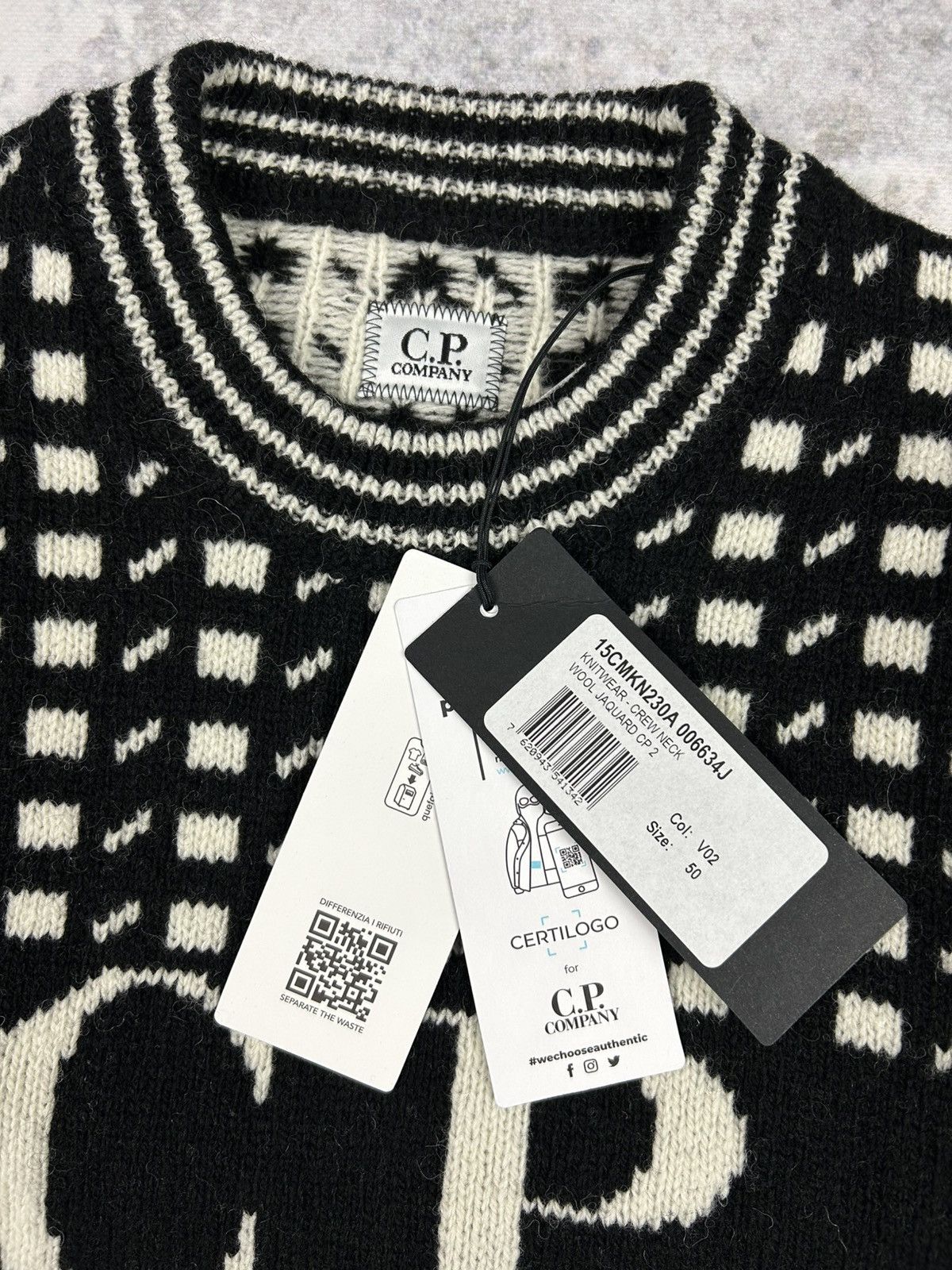 C.P. Company C.P. Company Wool Jacquard Crew Knit Size US M / EU 48-50 / 2 - 2 Thumbnail