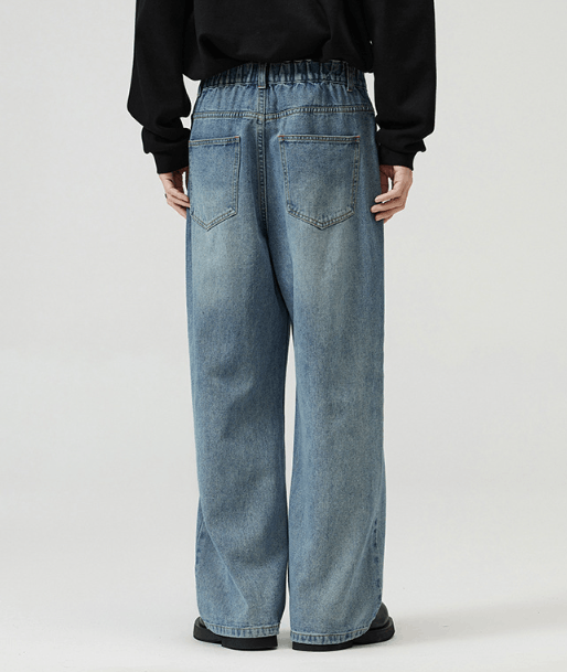 Japanese Brand Blue American retro washed distressed jeans y2k Size US 32 / EU 48 - 5 Thumbnail