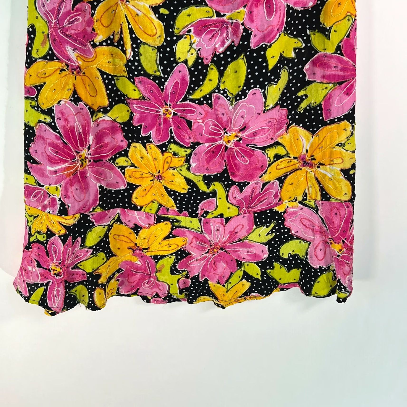 Laura Ashley Laura Ashley Womens A-Line Skirt Size 10 Multicolor Floral Embroidered Beaded Casual Size 32" / US 10 / IT 46 - 4 Thumbnail