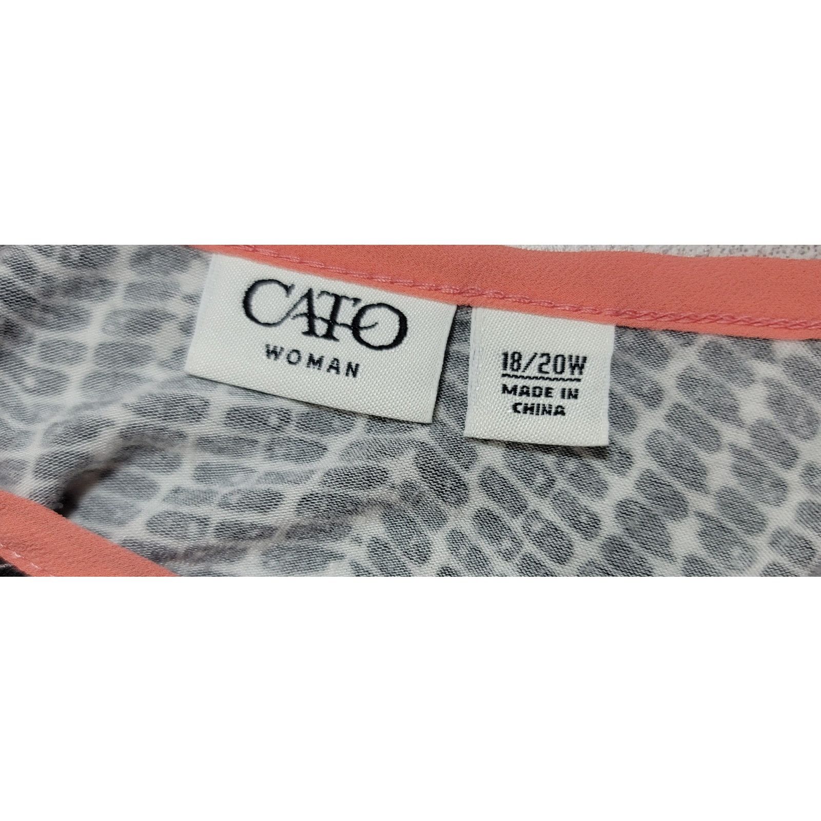 Other Cato Woman Black White Print Top 18W 20W Plus Lightweight Size 3XL / US 20-22 - 4 Thumbnail