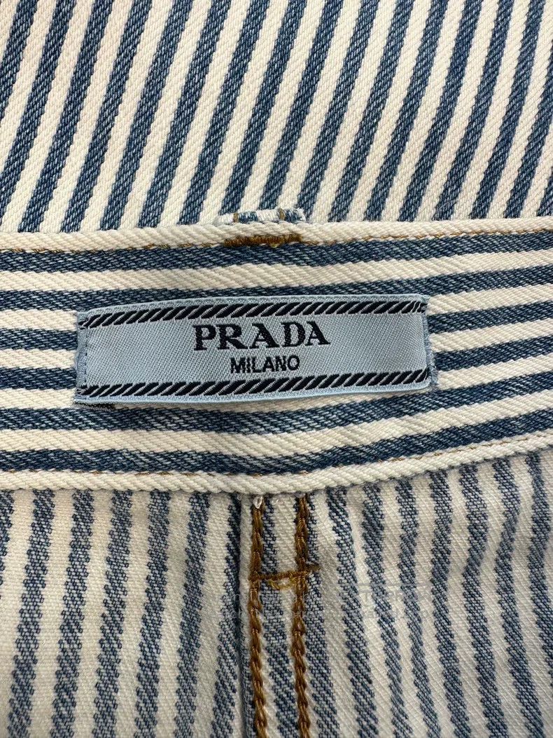 Prada Prada Triangle steel label, go out for leisure, striped tr Size 26" / US 2 / IT 38 - 7 Thumbnail