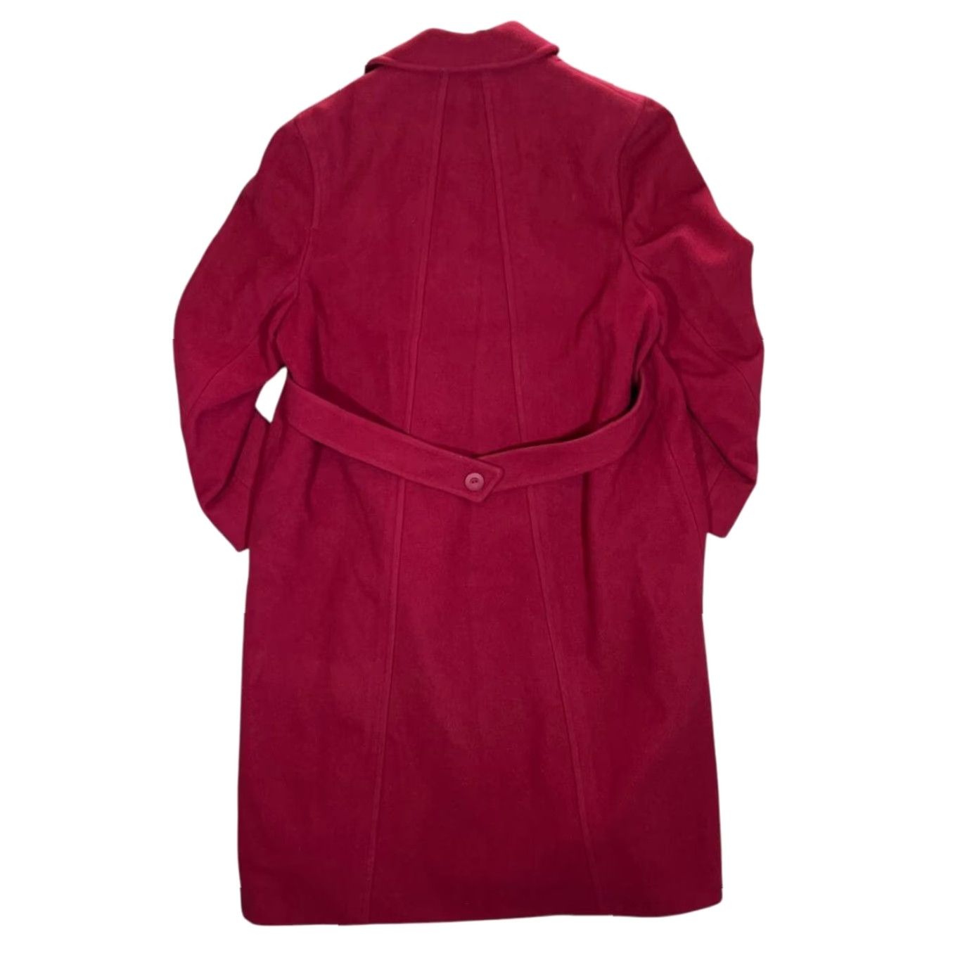 Vintage VINTAGE EASTEX Made In England Heavy Wool Red Over Coat Womens UK 14 90s Overcoat Coat Wool Red 90s Womens Mens? Size XL / US 12-14 / IT 48-50 - 2 Thumbnail