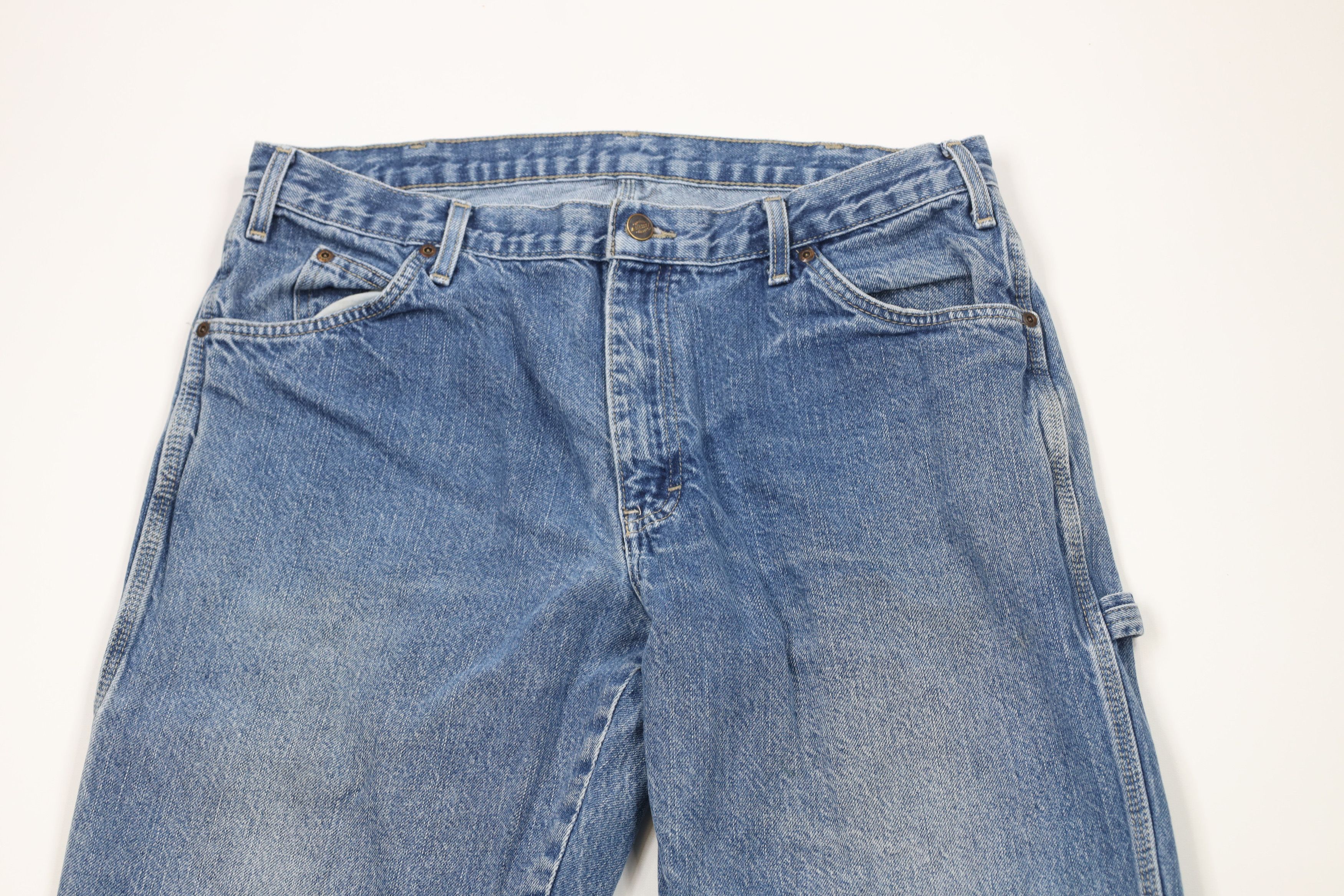 Dickies × Vintage Vintage Dickies Spell Out Wide Leg Dungaree Denim Jeans Size US 36 / EU 52 - 2 Thumbnail