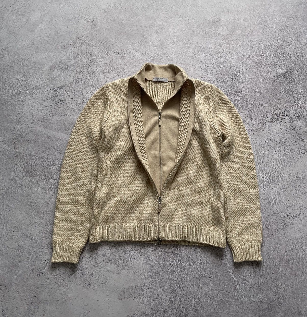 Brunello Cucinelli LUXURY! Brunello Cucinelli Cashmere Zip Up Sweater Lampo Size US S / EU 44-46 / 1 - 1 Thumbnail