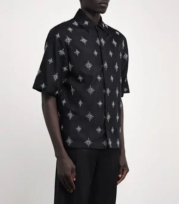 Amiri oc11z0426 Starburst Camp Shirt in Black Size US L / EU 52-54 / 3 - 2 Thumbnail