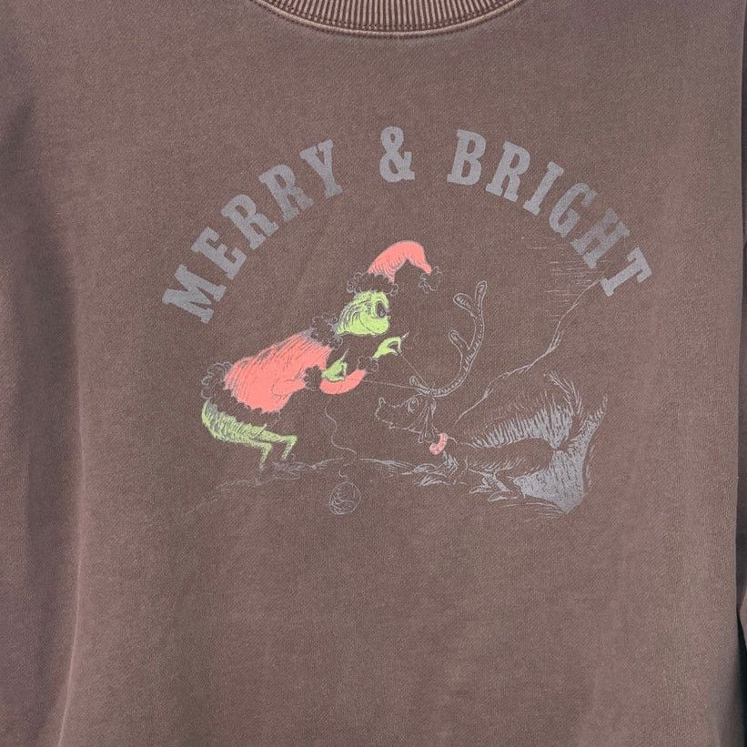 American Eagle Outfitters New American Eagle Womens M Grinch Long Sleeve Sweatshirt Size M / US 6-8 / IT 42-44 - 2 Thumbnail