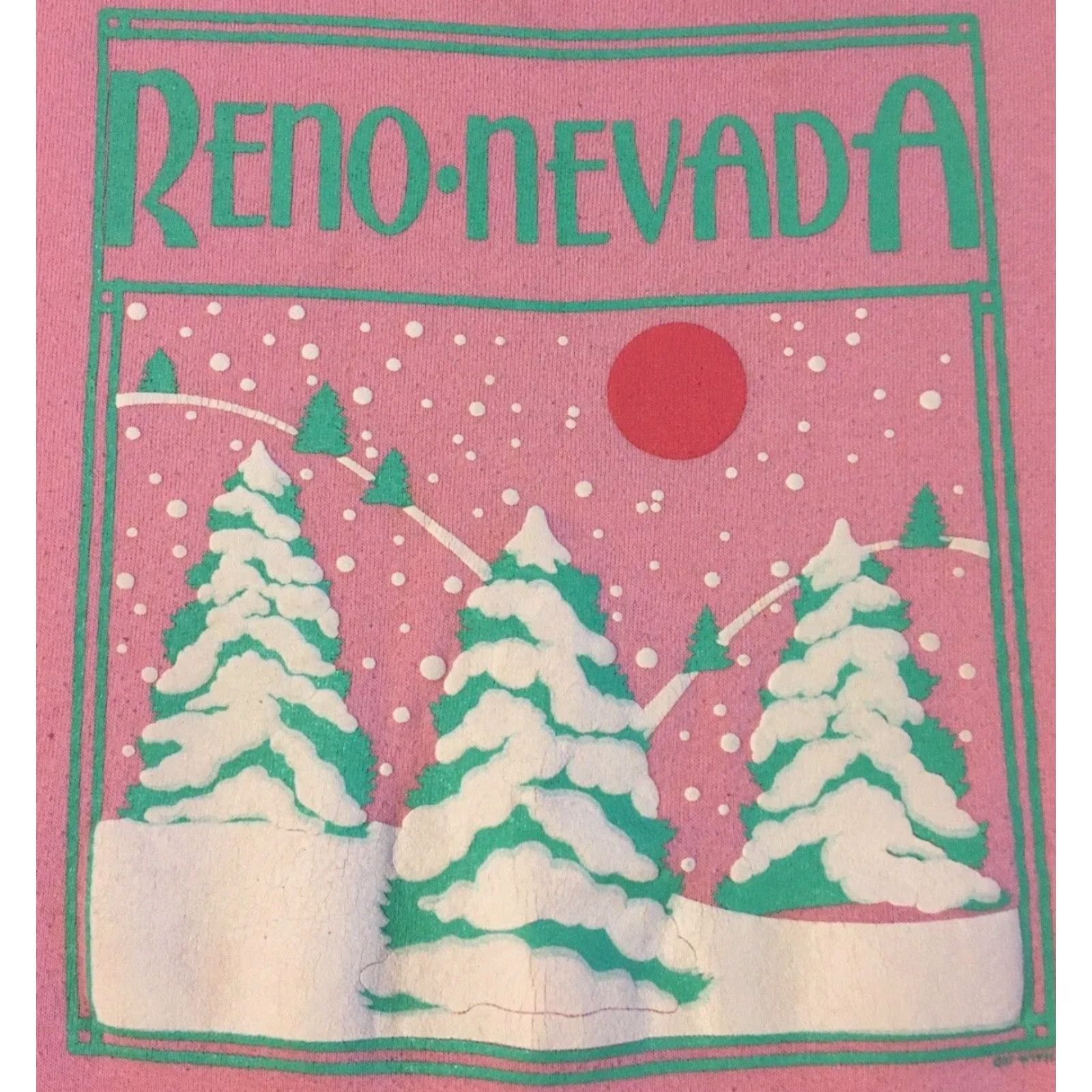 Vintage VINTAGE Snowboard Hoodie Shirt Mens S Pink 80s 90s USA Reno Nevada Faded Snow Mountains Grunge Art Ski Moon Vaporwave Size US S / EU 44-46 / 1 - 2 Thumbnail