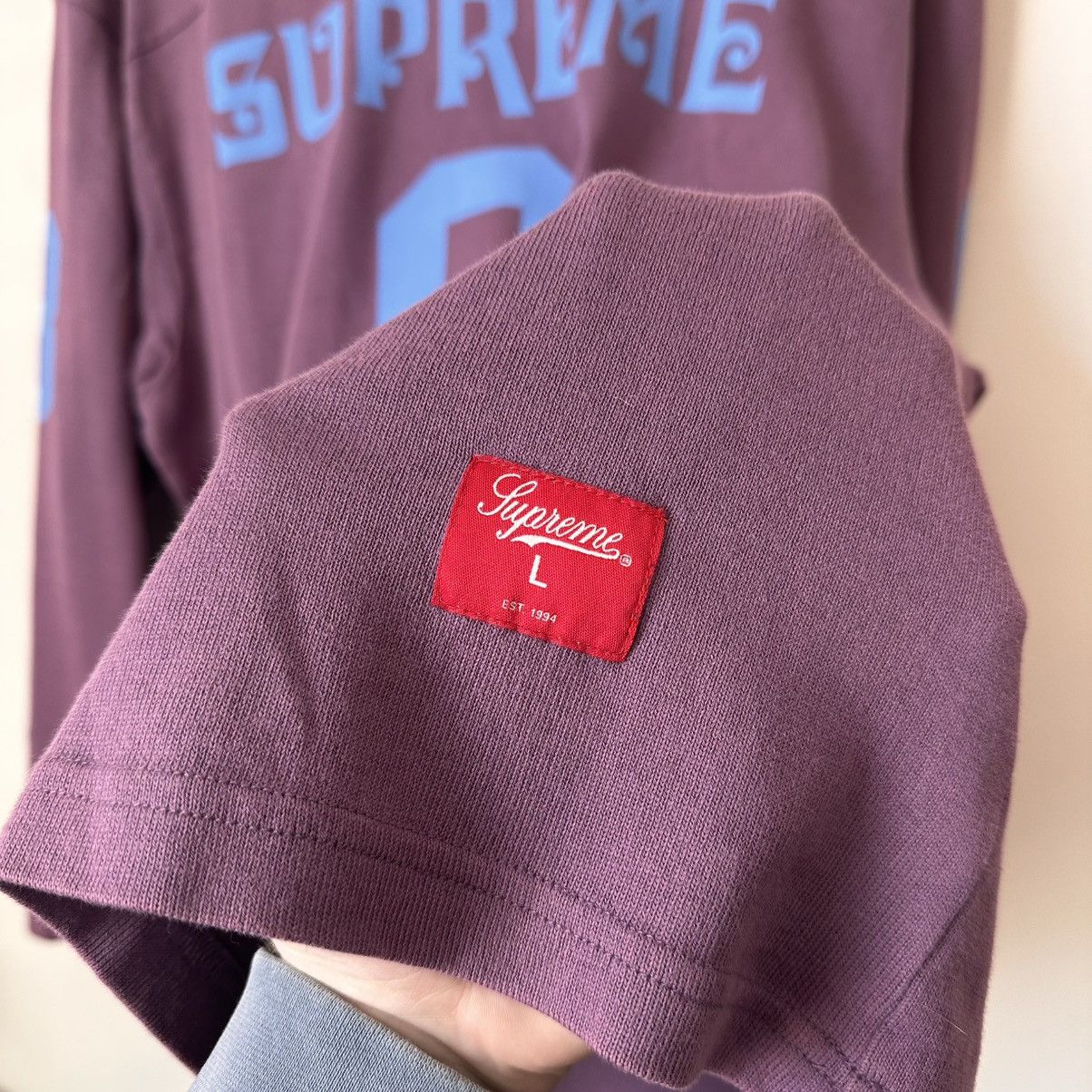 Supreme Affiliated L/S Football Top Dusty Purple Sz L