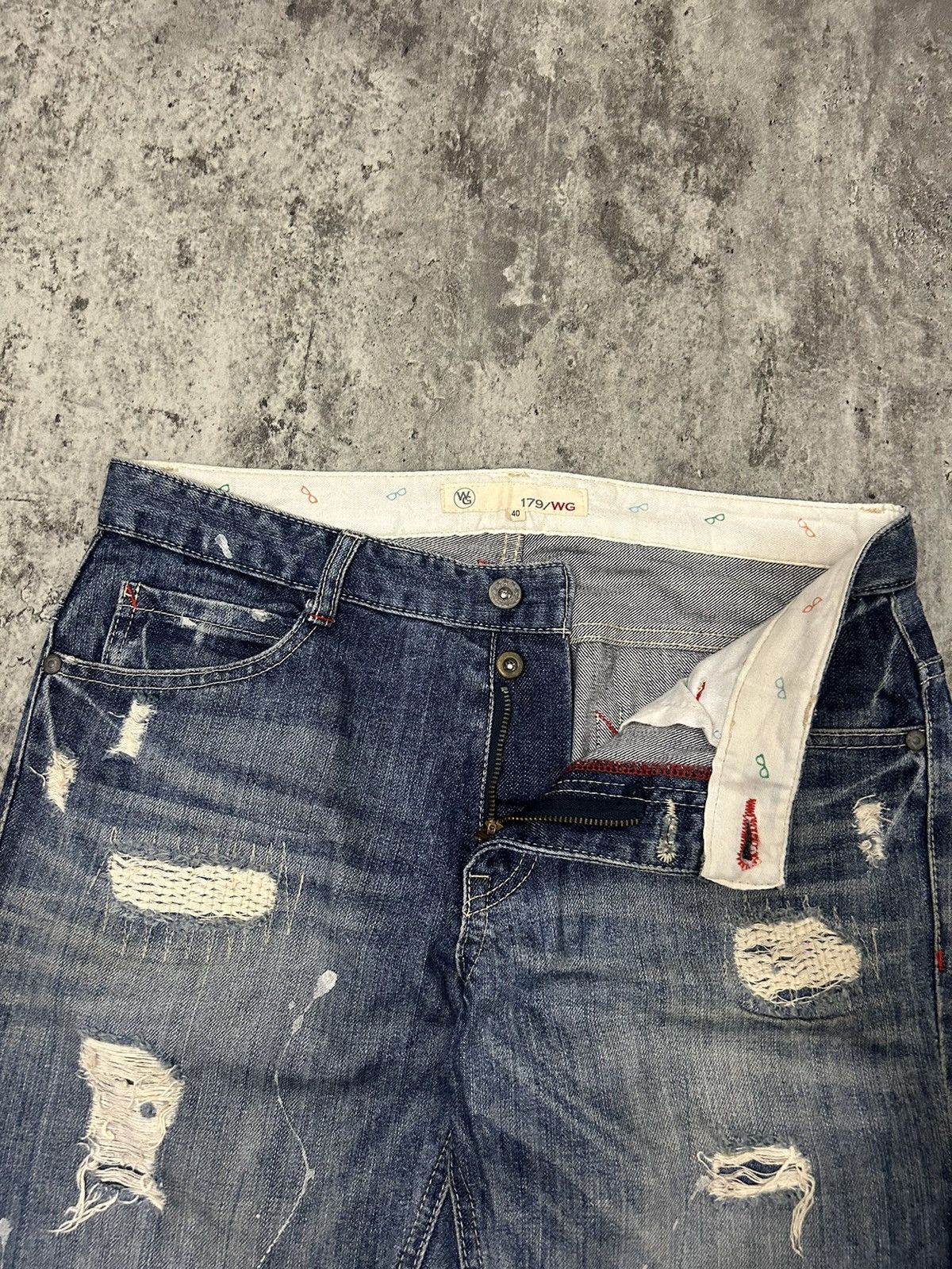 If Six Was Nine × Japanese Brand × Nicole Club 179/WG Nicole Club Distressed Bandana Pocket Back Jeans Size US 32 / EU 48 - 13 Thumbnail