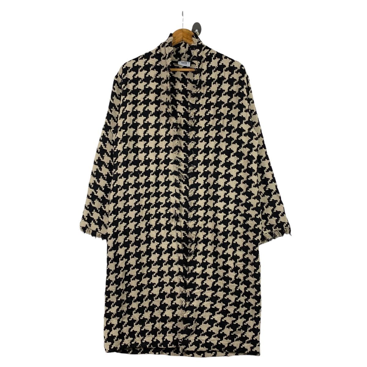 Vintage KATE By LALTRAMODA Houndstoth Italy Check Tartan Trench Coat Size US M / EU 48-50 / 2 - 1 Thumbnail